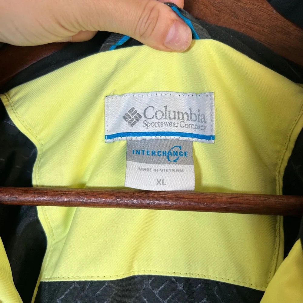 GUC Columbia Jacket‎ Interchange Size XL Neon Yellow Waterproof Ski Snowboard